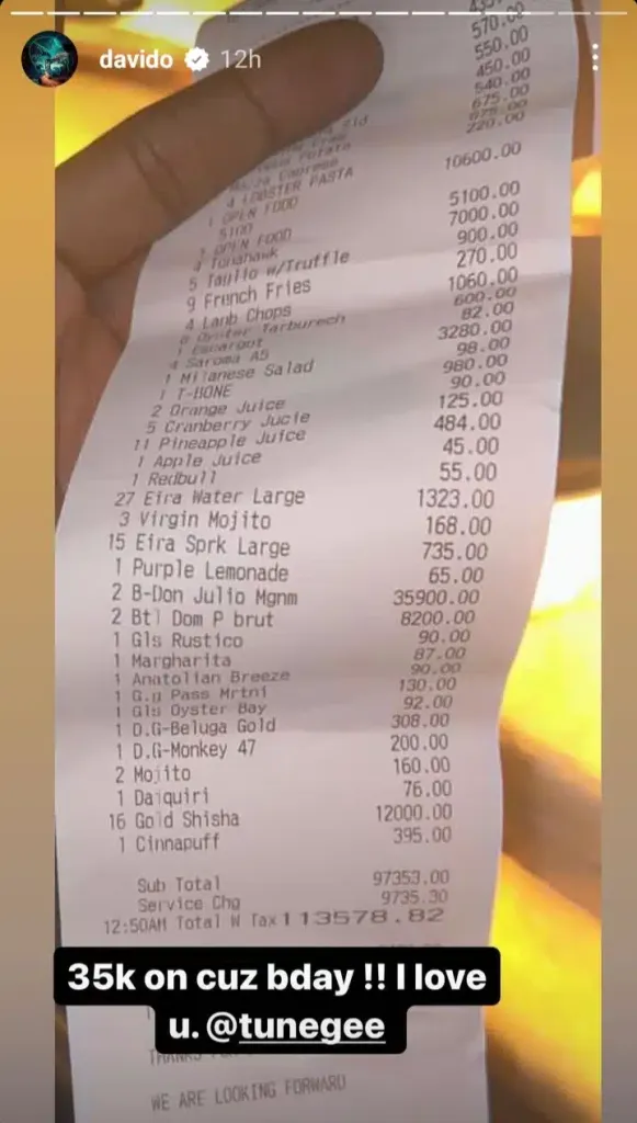 Davido Sparks Controversy with $35,000 Receipt for Cousin's Birthday