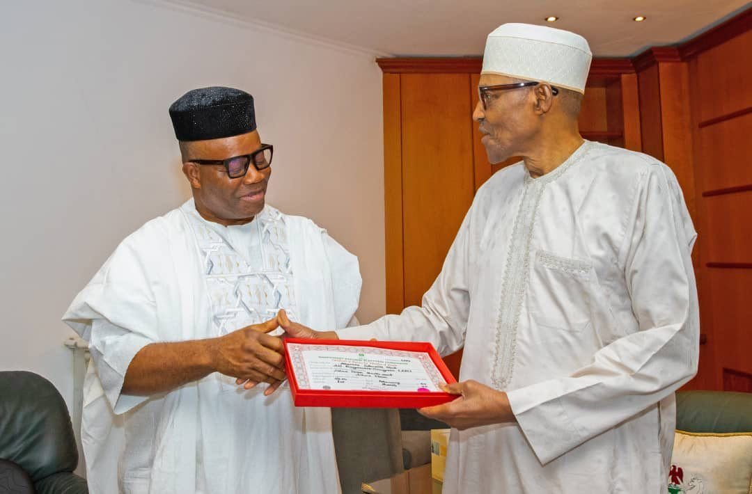 Akpabio Meets with Buhari in Abuja