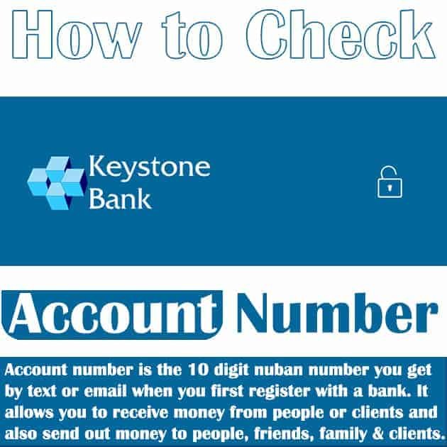 keystone bank account number